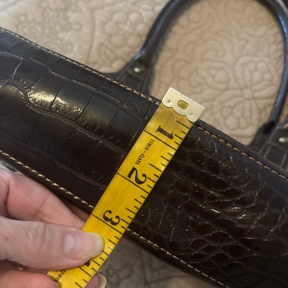 Chaps By Ralph Lauren Brown Tweed and Croc Handbag - Picture 13 of 14